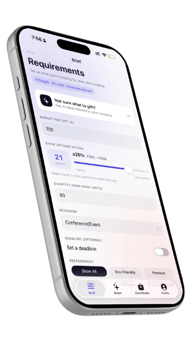 Swpe app — your gifting brief