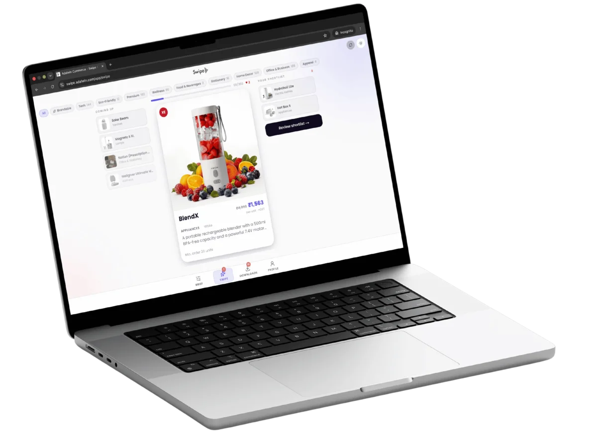 Swpe running in a desktop web browser
